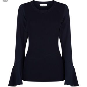 Sandro navy silk sleeve top